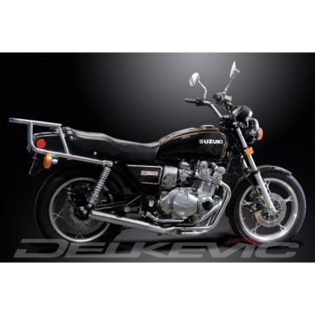 Delkevic volledig systeem Short Straight RVS 350mm zonder e-keur - GS850G (1979-1981)