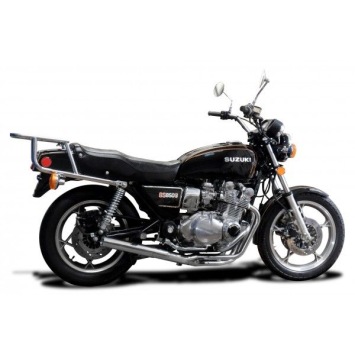 Delkevic volledig systeem Short Straight RVS 350mm zonder e-keur - GS850G (1979-1981)