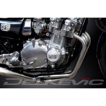 Delkevic volledig systeem Megaphone RVS 550mm zonder e-keur - GSX750E (1980-1983)
