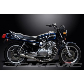 Delkevic volledig systeem Short Straight RVS 350mm zonder e-keur - GSX750E (1980-1983)