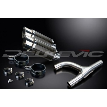 Delkevic slip-on kit Round Carbon 200mm zonder e-keur - GSX1300 B KING (2008-2012)