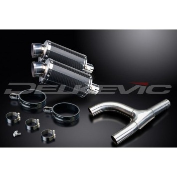 Delkevic slip-on kit Oval Carbon 225mm zonder e-keur - GSX1300 B KING (2008-2012)