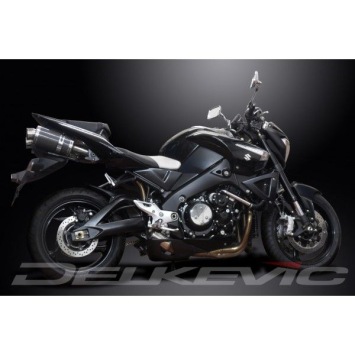 Delkevic slip-on kit Oval Carbon 225mm zonder e-keur - GSX1300 B KING (2008-2012)