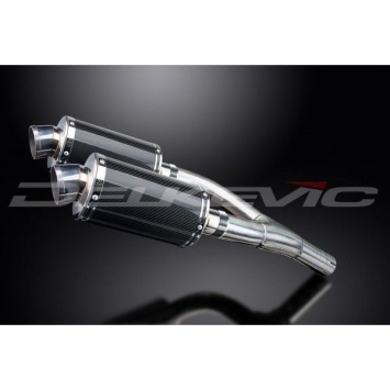 Delkevic slip-on kit Oval Carbon 225mm zonder e-keur - GSX1300 B KING (2008-2012)