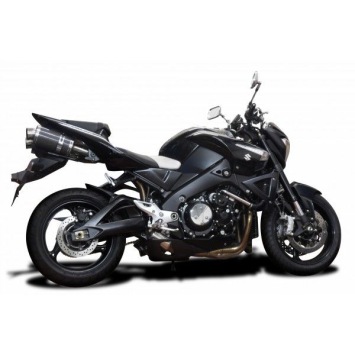 Delkevic slip-on kit Oval Carbon 225mm zonder e-keur - GSX1300 B KING (2008-2012)