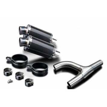 Delkevic slip-on kit Oval Carbon 225mm zonder e-keur - GSX1300 B KING (2008-2012)