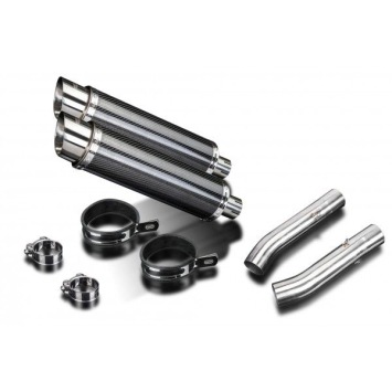 Delkevic slip-on kit Round Carbon 350mm zonder e-keur - RSV 1000 R/FACTORY (2004-2010)