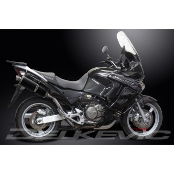 Delkevic slip-on kit Oval Carbon 350mm zonder e-keur - XL1000V Varadero (1999-2014)