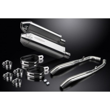 Delkevic slip-on kit Tri-Oval RVS 320mm zonder e-keur - XL1000V Varadero (1999-2014)