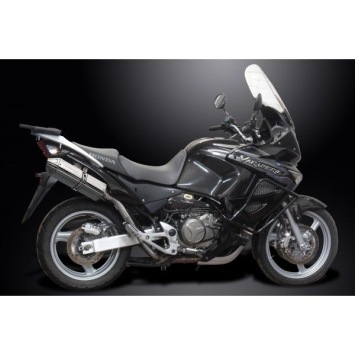 Delkevic slip-on kit Tri-Oval RVS 320mm zonder e-keur - XL1000V Varadero (1999-2014)