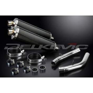 Delkevic slip-on kit Oval Carbon 450mm zonder e-keur - VTR1000SP2 (2002-2010)