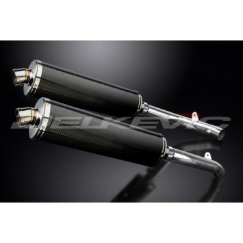 Delkevic slip-on kit Oval Carbon 450mm zonder e-keur - VTR1000SP2 (2002-2010)