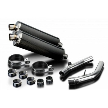 Delkevic slip-on kit Oval Carbon 450mm zonder e-keur - VTR1000SP2 (2002-2010)