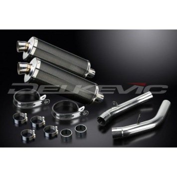 Delkevic slip-on kit Oval Carbon 350mm zonder e-keur - VTR1000SP2 (2002-2010)
