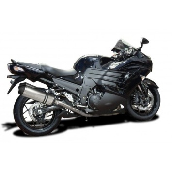 Delkevic slip-on kit X-Oval Titanium 343mm zonder e-keur - ZZR1400 (2012-2020)