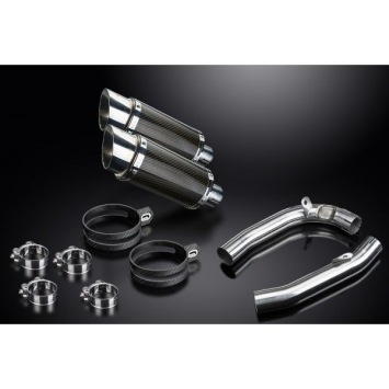 Delkevic slip-on kit Round Carbon 200mm zonder e-keur - VTR1000F Firestorm (1997-2003)