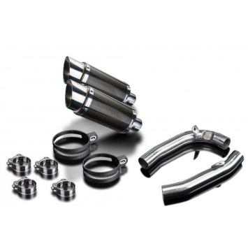 Delkevic slip-on kit Round Carbon 200mm zonder e-keur - VTR1000F Firestorm (1997-2003)