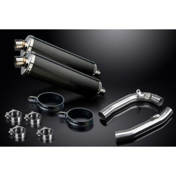 Delkevic slip-on kit Oval Carbon 450mm zonder e-keur - VTR1000F Firestorm (1997-2003)