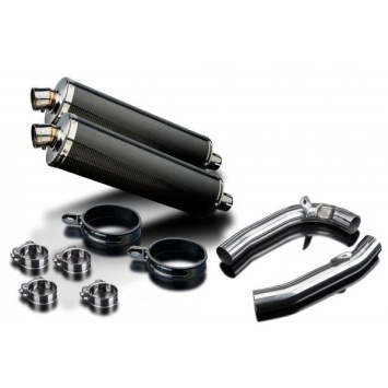 Delkevic slip-on kit Oval Carbon 450mm zonder e-keur - VTR1000F Firestorm (1997-2003)