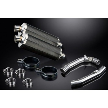 Delkevic slip-on kit Oval Carbon 350mm zonder e-keur - VTR1000F Firestorm (1997-2003)