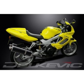 Delkevic slip-on kit Oval Carbon 350mm zonder e-keur - VTR1000F Firestorm (1997-2003)