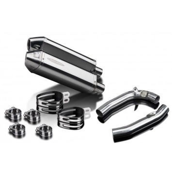 Delkevic slip-on kit Tri-Oval RVS 320mm zonder e-keur - VTR1000F Firestorm (1997-2003)