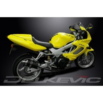 Delkevic slip-on kit Oval Carbon 225mm zonder e-keur - VTR1000F Firestorm (1997-2003)