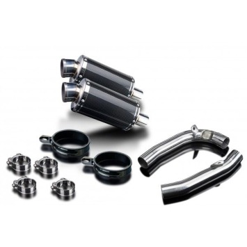 Delkevic slip-on kit Oval Carbon 225mm zonder e-keur - VTR1000F Firestorm (1997-2003)