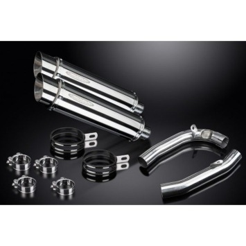 Delkevic slip-on kit Round RVS 350mm zonder e-keur - VTR1000F Firestorm (1997-2003)