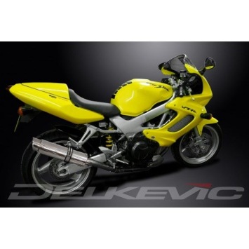 Delkevic slip-on kit Round RVS 350mm zonder e-keur - VTR1000F Firestorm (1997-2003)