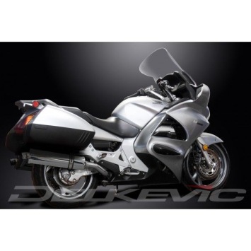 Delkevic Auspuffanlage Oval Edelstahl 450mm ohne EG-BE - ST1300 PAN EUROPEAN ABS/TCS(2002-2017)