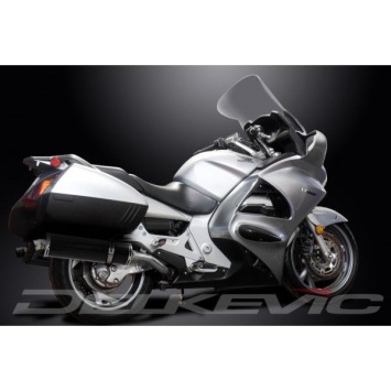 Delkevic Auspuffanlage Oval Carbon 450mm ohne EG-BE - ST1300 PAN EUROPEAN ABS/TCS(2002-2017)