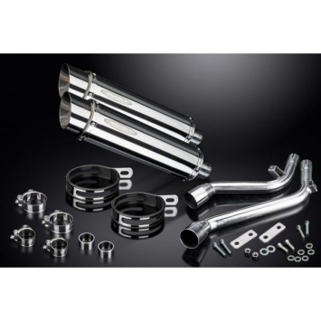 Delkevic slip-on kit Round RVS 350mm zonder e-keur - NX650 Dominator 95-02