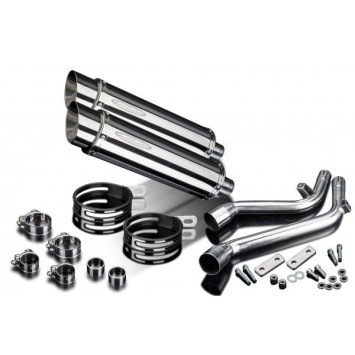 Delkevic slip-on kit Round RVS 350mm zonder e-keur - NX650 Dominator 95-02