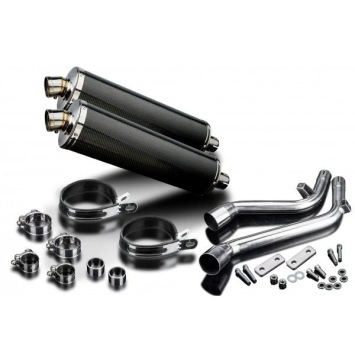 Delkevic slip-on kit Oval Carbon 450mm zonder e-keur - NX650 Dominator 95-02