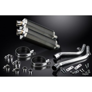Delkevic slip-on kit Oval Carbon 350mm zonder e-keur - NX650 Dominator 95-02