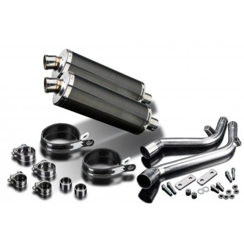 Delkevic slip-on kit Oval Carbon 350mm zonder e-keur - NX650 Dominator 95-02