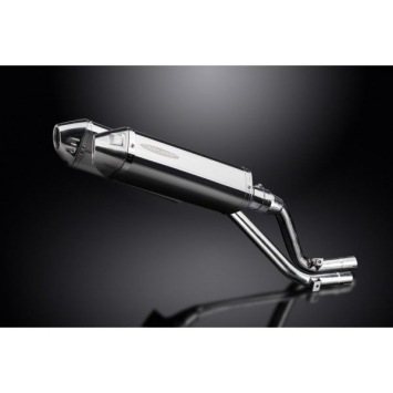 Delkevic slip-on kit Tri-Oval RVS 320mm zonder e-keur - NX650 Dominator 95-02