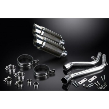 Delkevic slip-on kit Round Carbon 200mm zonder e-keur - NX650 Dominator 95-02