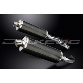 Delkevic slip-on kit Oval Carbon 350mm zonder e-keur - CBR1000F (1987-1999)