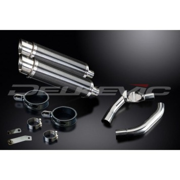 Delkevic slip-on kit Round Carbon 350mm zonder e-keur - CBR1000F (1987-1999)