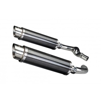 Delkevic slip-on kit Round Carbon 350mm zonder e-keur - CBR1000F (1987-1999)