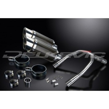 Delkevic slip-on kit Round Carbon 200mm zonder e-keur - CB900F HORNET (2001-2009)