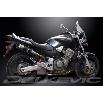 Delkevic slip-on kit Round Carbon 200mm zonder e-keur - CB900F HORNET (2001-2009)