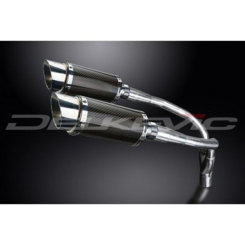 Delkevic slip-on kit Round Carbon 200mm zonder e-keur - CB900F HORNET (2001-2009)