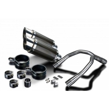 Delkevic slip-on kit Round Carbon 200mm zonder e-keur - CB900F HORNET (2001-2009)