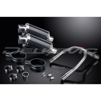 Delkevic slip-on kit Oval Carbon 450mm zonder e-keur - CB900F HORNET (2001-2009)