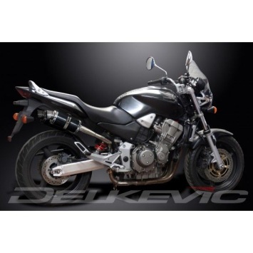 Delkevic slip-on kit Oval Carbon 450mm zonder e-keur - CB900F HORNET (2001-2009)