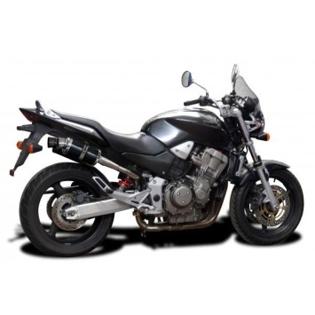 Delkevic slip-on kit Oval Carbon 450mm zonder e-keur - CB900F HORNET (2001-2009)