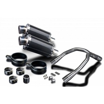 Delkevic slip-on kit Oval Carbon 450mm zonder e-keur - CB900F HORNET (2001-2009)